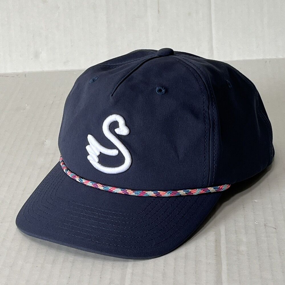 Swannies Golf Blue Rope Hat Embroidered Logo Adjustable Cap